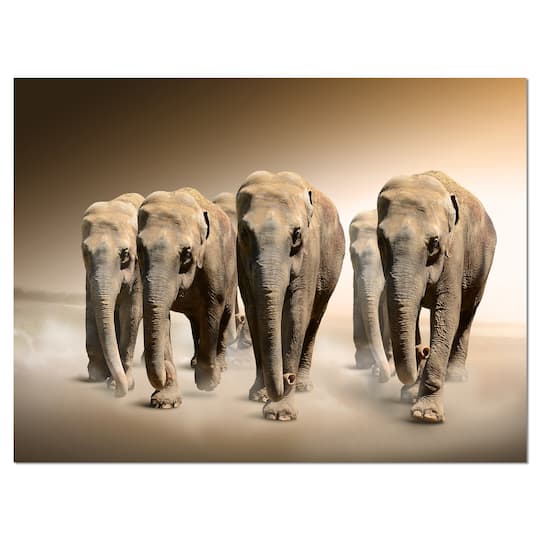 Designart - Walking Herd of Elephants